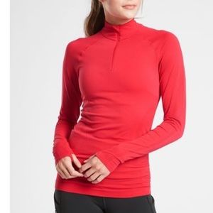 Athleta Red Speedlight Half Zip Top
